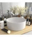vidaXL Luxury Wash Basin Round Matt White 40x15 cm Ceramic