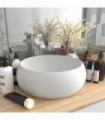 vidaXL Luxury Wash Basin Round Matt White 40x15 cm Ceramic