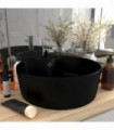 vidaXL Luxury Wash Basin with Overflow Matt Black 36x13 cm Ceramic