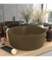 Luxury Wash Basin with Overflow Matt Cream 36x13 cm Ceramic