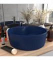 vidaXL Luxury Wash Basin with Overflow Matt Dark Blue 36x13 cm Ceramic
