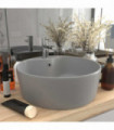 vidaXL Luxury Wash Basin with Overflow Matt Light Grey 36x13 cm Ceramic