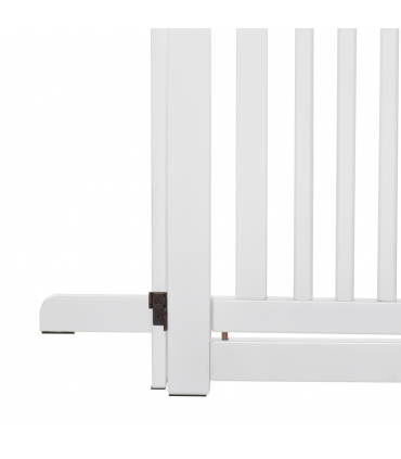 MDF Dog Gate Step over Panel Fence Expandable Folding w/Latch Support Feet White