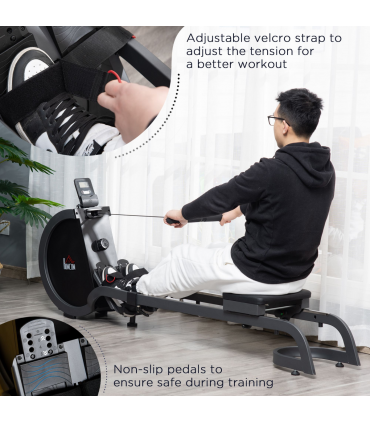 Magnetic Foldable Rower w/ 16-Level Adjustable Resistance for Home, Gym