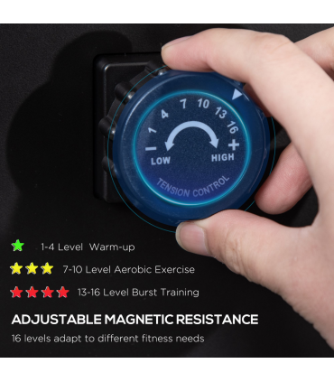 Magnetic Foldable Rower w/ 16-Level Adjustable Resistance for Home, Gym