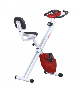 Magnetic Resistance Exercise Bike Foldable LCD Adjustable Seat Red HOMCOM