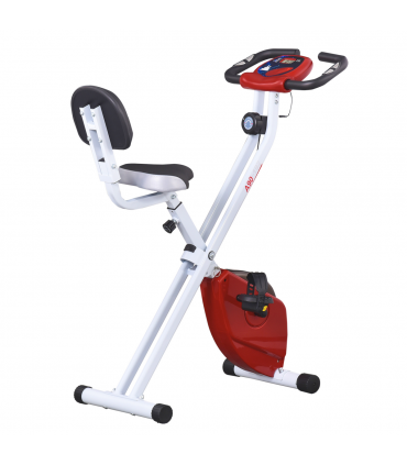 Magnetic Resistance Exercise Bike Foldable LCD Adjustable Seat Red HOMCOM