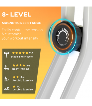 Exercise Bike Yellow White Magnetic Resistance Adjustable Seat Foldable Metal