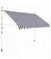 Manual Retractable Awning 250 cm Blue and White Stripes