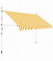 Manual Retractable Awning 300 cm Orange and White Stripes