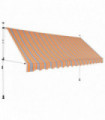 Manual Retractable Awning 350 cm Yellow and Blue Stripes