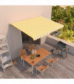Manual Retractable Awning 450x350 cm Yellow and White