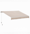 Manual Retractable Awning Garden Shelter Canopy 3 x 2m Beige