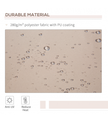 Manual Retractable Awning Garden Shelter Canopy 3 x 2m Beige