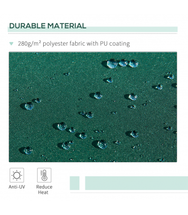 Manual Retractable Awning Garden Shelter Canopy 3 x 2m Green