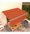 Manual Retractable Awning with Blind 4x3m Orange&Brown