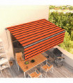vidaXL Manual Retractable Awning with Blind 4x3m Orange&Brown