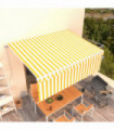 Manual Retractable Awning with Blind 4x3m Yellow&White