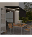 Manual Retractable Awning with Blind&LED 3x2.5m Anthracite