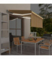Manual Retractable Awning with Blind&LED 3x2.5m Yellow&White