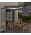 Manual Retractable Awning with Blind&LED 4x3m Blue&White