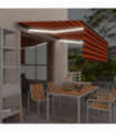 Manual Retractable Awning with Blind&LED 4x3m Orange&Brown