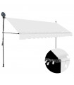Manual Retractable Awning with LED 400 cm Cream