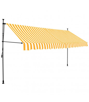 Manual Retractable Awning with LED 400 cm White and Orange