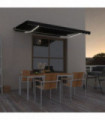 vidaXL Manual Retractable Awning with LED 400x350 cm Anthracite