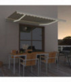 Manual Retractable Awning with LED 400x350 cm Cream