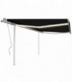 Manual Retractable Awning with LED 4x3.5 m Anthracite