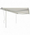 Manual Retractable Awning with Posts 4x3.5 m Cream