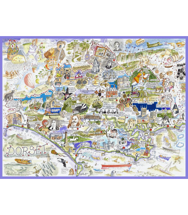 Map of Dorset - Tim Bulmer 1000 Piece Jigsaw Puzzle