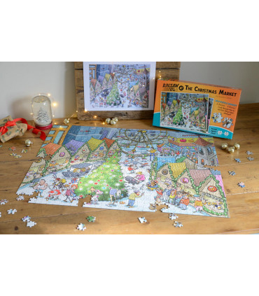 Djigsaw Vu at the Christmas Market 2 x 1000 Jigsaw Puzzles