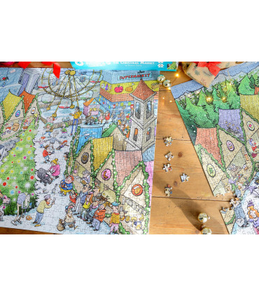 Djigsaw Vu at the Christmas Market 2 x 1000 Jigsaw Puzzles