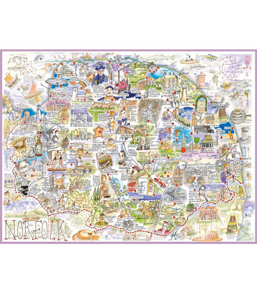 Map of Norfolk - Tim Bulmer 1000 Piece Jigsaw Puzzle