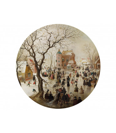 A Winter Scene with Skaters near a Castle - National Gallery 400 Piece Circular Jigsaw Puzzle