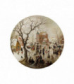 A Winter Scene with Skaters near a Castle - National Gallery 400 Piece Circular Jigsaw Puzzle