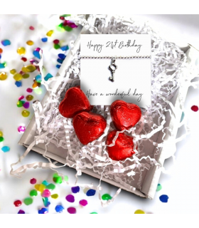 Happy 21st Birthday Bracelet Mini Gift Hamper | 21st Key Bracelet Gift | Daughters 21st Birthday | Girls 21st Birthday Gift Set UK
