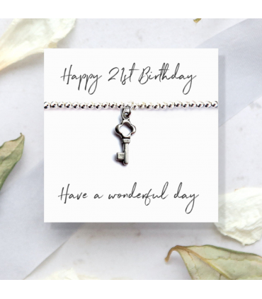 Happy 21st Birthday Bracelet Mini Gift Hamper | 21st Key Bracelet Gift | Daughters 21st Birthday | Girls 21st Birthday Gift Set UK