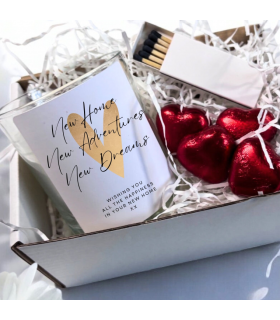Gold Heart New Home Candle Gift Set | Housewarming Gift Box | New Home Couples Present | New Home Candle | First Home Gift UK