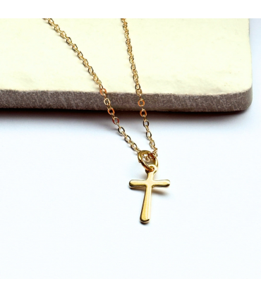 Gold Cross Charm Necklace