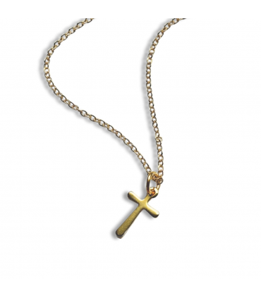 Gold Cross Charm Necklace