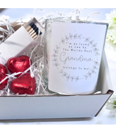 Best Grandma Candle Gift Set | Birthday Gift for Nana | Message Candle For Granny | Mothers Day Hamper UK | Gran Mothers Gift | Mum Gift Box