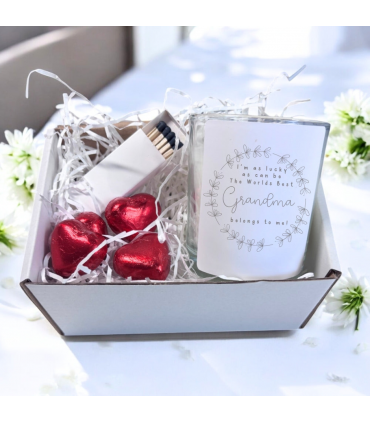 Best Grandma Candle Gift Set | Birthday Gift for Nana | Message Candle For Granny | Mothers Day Hamper UK | Gran Mothers Gift | Mum Gift Box