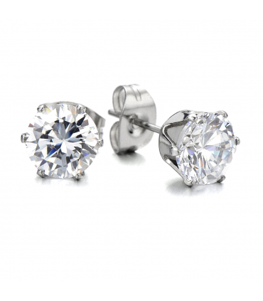 18th Birthday Cubic Zirconia Stud Earrings & Gold Balloons Gift Card