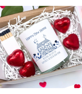 Happy New Home Candle Gift Set | New Home Hamper | New Home candle Gift Box | House Warming Gift | Couples New Home Gift | UK
