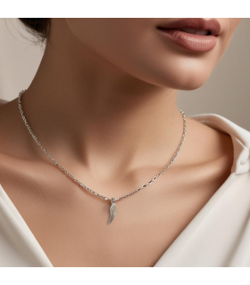 Angel Feather Silver Necklace