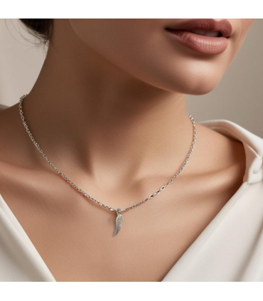 Angel Feather Silver Necklace