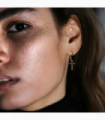 Gold Cross Drop Earrings